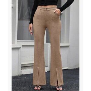 Women's Flare Pants Khaki Pull on New Size 2xl